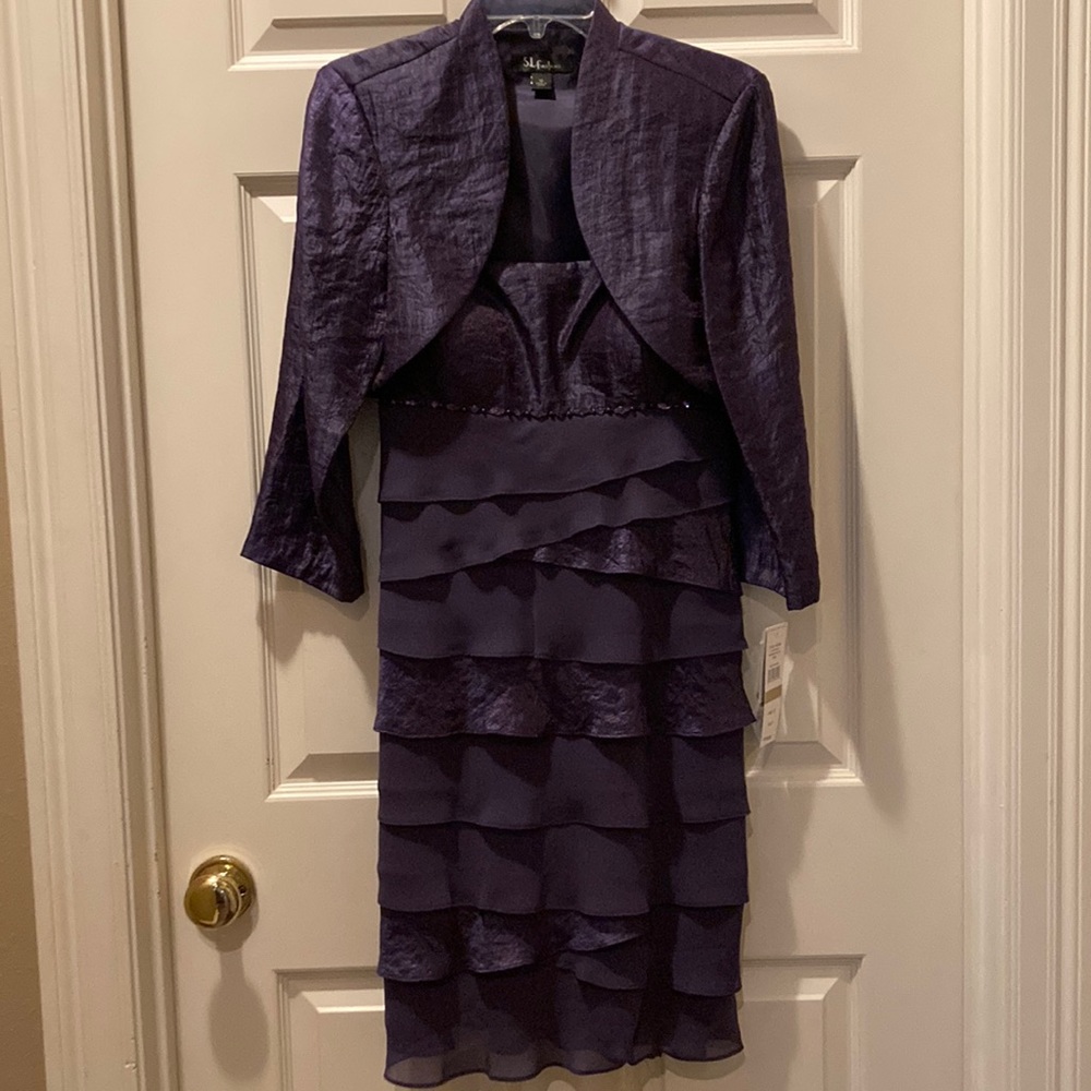 NWT Purple 2 Piece Cocktail Dress Size 12